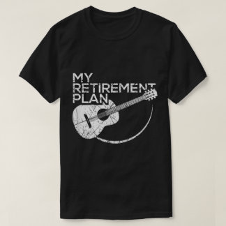 Camiseta Diseño de música de guitarra de mi plan de jubilac