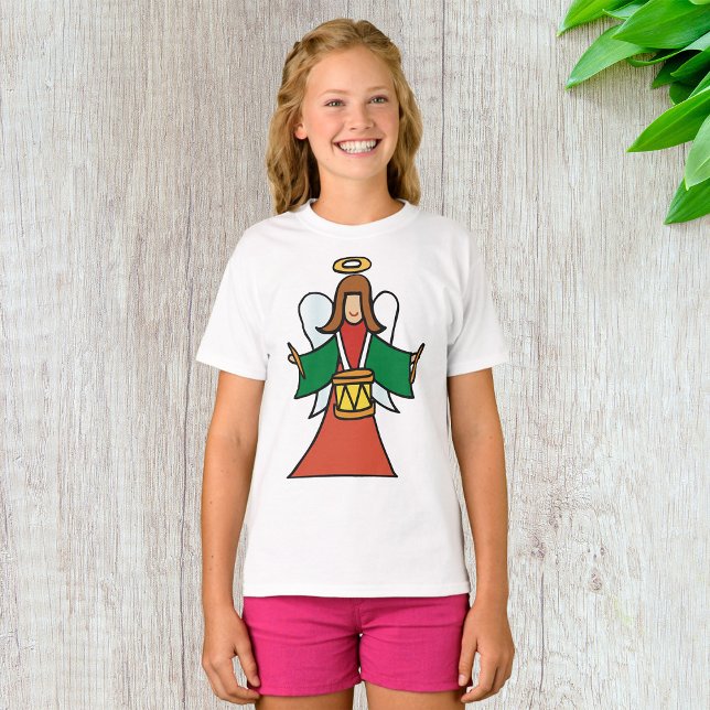 Camiseta Diseño de música de vacaciones Angel Drummer para  (Subido por el creador)