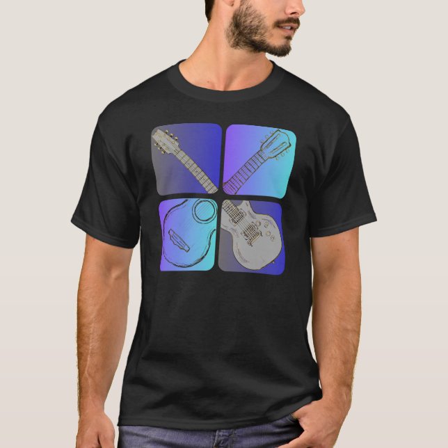 Camiseta Diseño de música Guay estilo guitarra (Anverso)