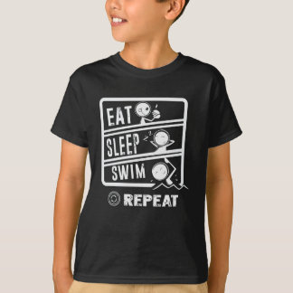 Camiseta Diseño de nadador suave - Comer sueño nadar repeti