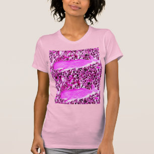 Camiseta Diseño de natación en ballenas rosa
