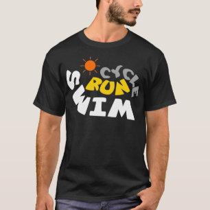 Camiseta Diseño de natación en ciclo de ejecución para tria