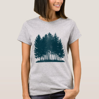 Camiseta Diseño de naturaleza forestal en acuarela | Pacífi