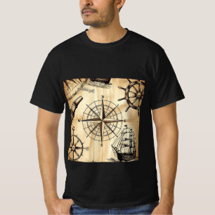 Camiseta Diseño de Navegación con Brújula