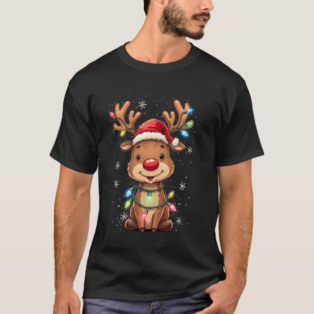 Camiseta diseño de Navidad de reno (Anverso)