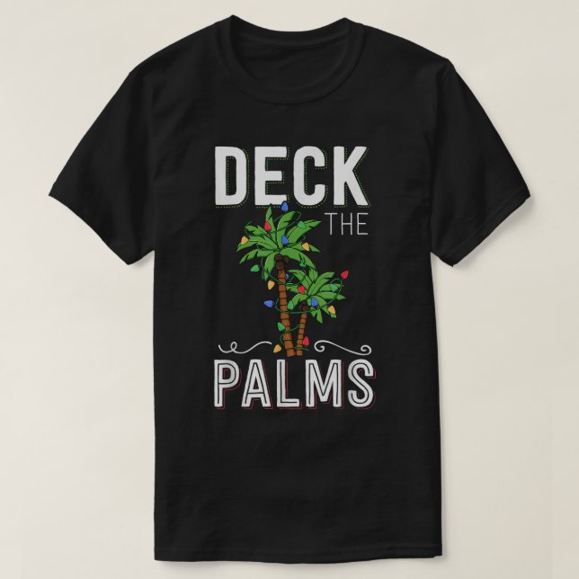 Camiseta Diseño de Navidad Deck the Palms (Diseño del anverso)