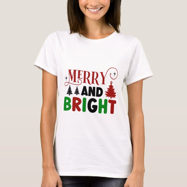 Camiseta Diseño de Navidades amargos y brillantes - Feliz f (Anverso)