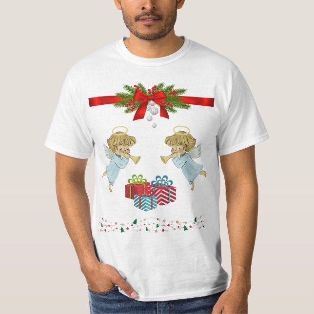 Camiseta Diseño de navidades con ángeles (Anverso)