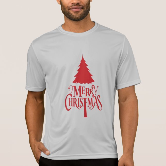 Camiseta Diseño de navidades con árbol rojo (Anverso)