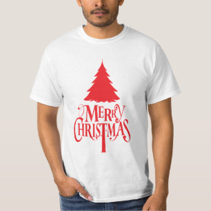 Camiseta Diseño de navidades con árbol rojo