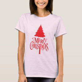 Camiseta Diseño de navidades con árbol rojo