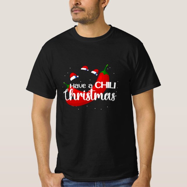 Camiseta Diseño de Navidades de pimienta picante, Unisex (Anverso)
