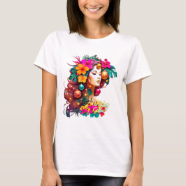 Camiseta Diseño de Navidades florales tropicales de Tee Glo