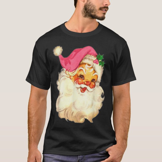 Camiseta Diseño de Navidades rosados de divertida época San (Anverso)