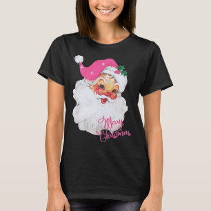 Camiseta Diseño de Navidades rosados de divertida época San