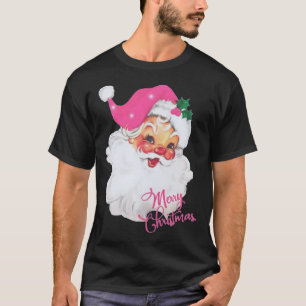 Camiseta Diseño de Navidades rosados de divertida época San