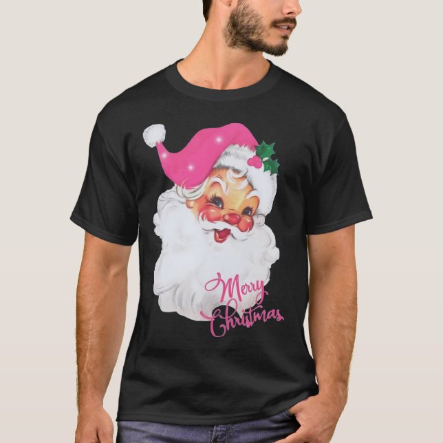 Camiseta Diseño de Navidades rosados de divertida época San (Anverso)