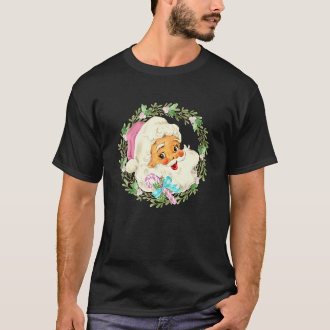 Camiseta Diseño de Navidades rosados de Santa Claus (Anverso)