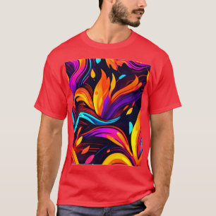 Camiseta Diseño de Neon Fire con Iconos feroces