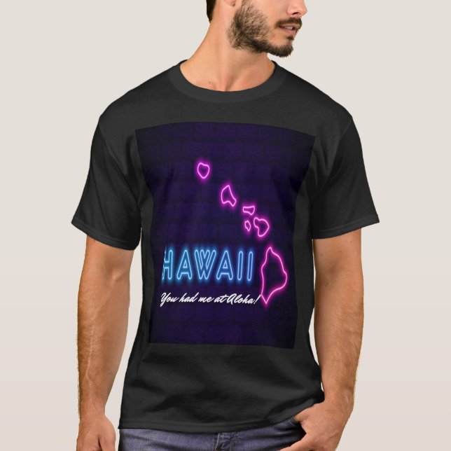 Camiseta Diseño de neón hawaiano (Anverso)