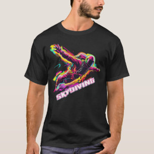 Camiseta Diseño de Neón para Skydiving