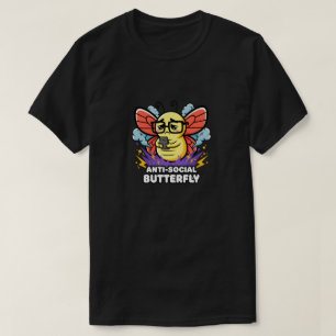 Camiseta Diseño de nerd introvertido divertido mariposa ant