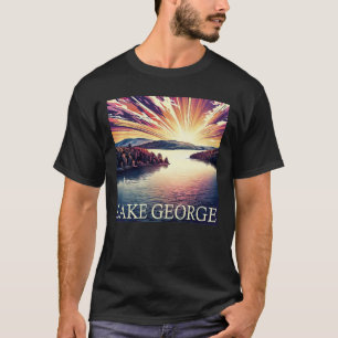 Camiseta Diseño de New York Lake George Serif