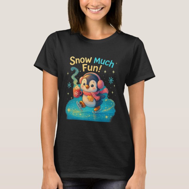 Camiseta Diseño de Nieve Mucha Diversión Cuidada de Navidad (Anverso)