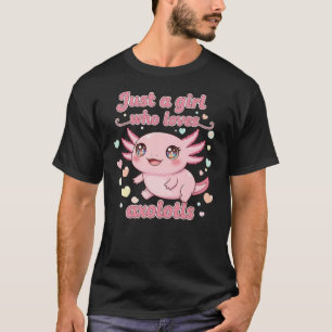 Camiseta Diseño de niña kawaii linda con ajolote