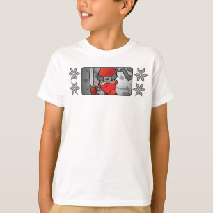 Camiseta Diseño de Ninja Roja personalizable y estrellas de