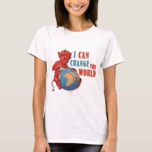 Camiseta Diseño de Niño Diablo con Humor Oscuro