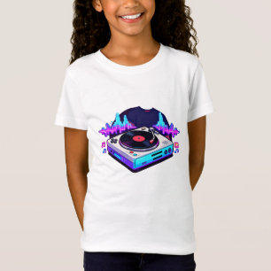 Camiseta Diseño de niños amantes de la música con tornamesa