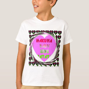 Camiseta Diseño de niños con corazón rosado Hakuna Matata.p
