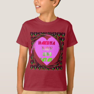 Camiseta Diseño de niños con corazón rosado Hakuna Matata.p