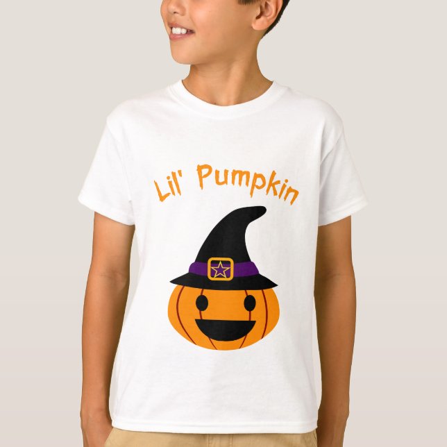 Camiseta Diseño de niños de Halloween con calabaza Lil (Anverso)