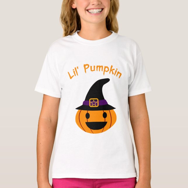 Camiseta Diseño de niños de Halloween con calabaza Lil - Ca (Anverso)