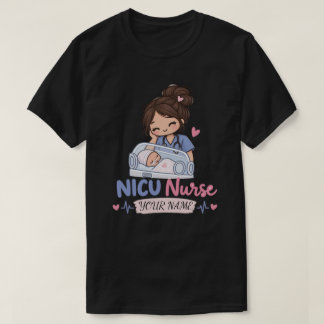 Camiseta Diseño de nombre de bebé enfermera de UCI neonatal