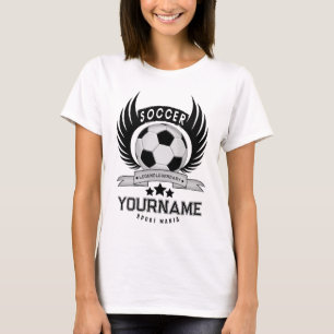 Camiseta Diseño de nombre de fanática del fútbol femenino