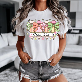 Camiseta Diseño de nombre de maestro de escuela personaliza
