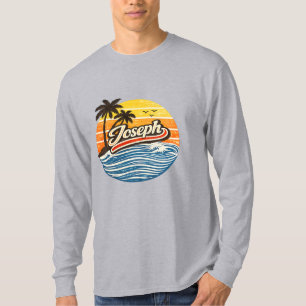 Camiseta Diseño de nombre retro puesta de sol Joseph
