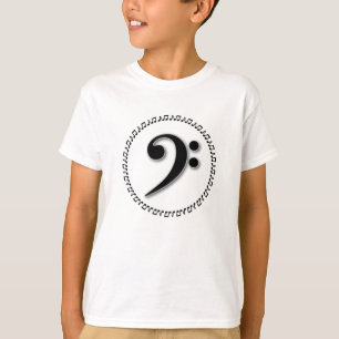Camiseta Diseño de notas de música de Bass Clef