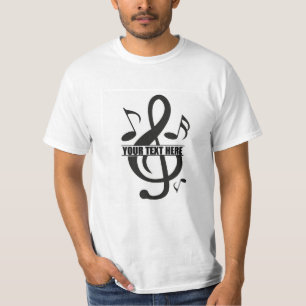Camiseta Diseño de notas de música de personalizable