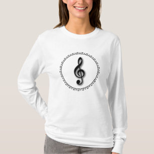 Camiseta Diseño de notas de música Treble Clef
