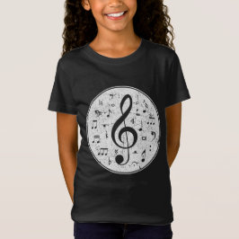 Camiseta Diseño de notas musicales de Vintage Treble Clef