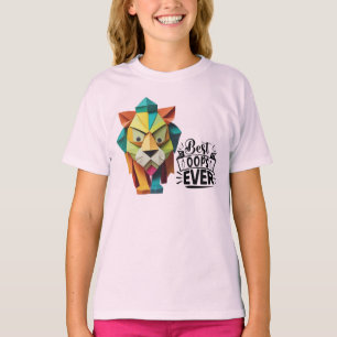 Camiseta Diseño de obras de arte de león de color originami