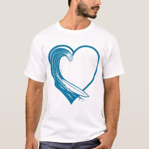 Camiseta Diseño de Ocean Wave Heart