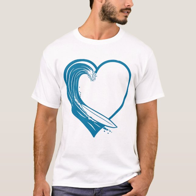 Camiseta Diseño de Ocean Wave Heart (Anverso)