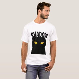 Camiseta Diseño de Ojos de Gato Negro Misteriosos