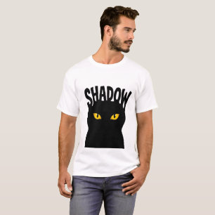 Camiseta Diseño de Ojos de Gato Negro Misteriosos