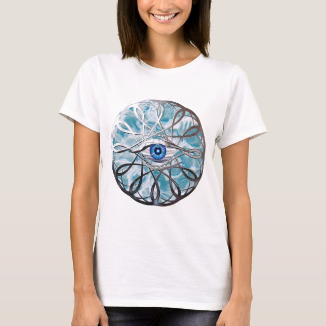 Camiseta Diseño de ojos místicos cromados (Anverso)